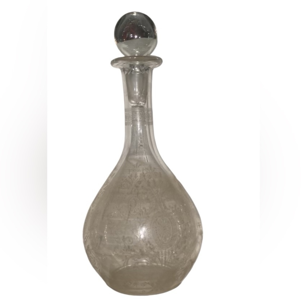 Crystal carafon, engraved decoration, 19th century